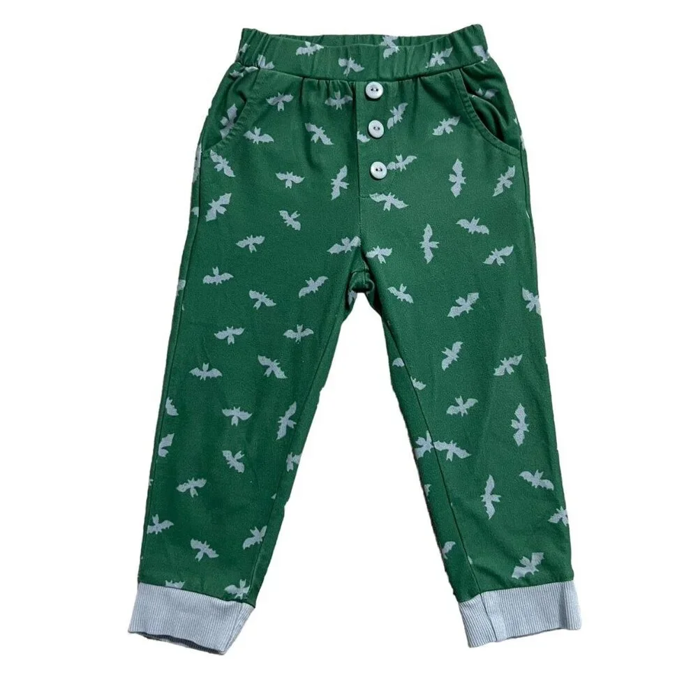 SweetHoney 2T Green & Blue Bat Print Pajamas